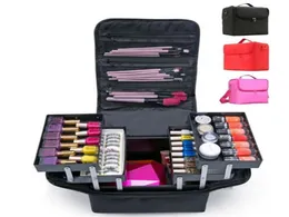 Fashion Women Makeup Organizer Large Capacity Multilayer Clapboard Cosmetic Bag Case Beauty Salon Tattoos Nail Art bag7064227