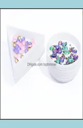 Andra föremål Salong Health Beautyplastic Triangle Round Bead Sortering Trays Nail Art Tray Picking Plates For Diamond Smycken Drop D1782805