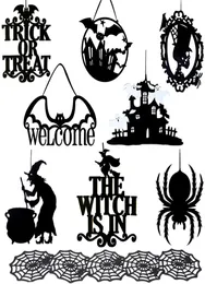 Halloween Halling Dree Door Witch Signs Nonfoven Props Letter Card Heloween Party Dorps JK2009XB3209967