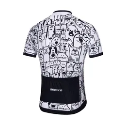 Quick Dry Men White Cartoon Cat Dog Cycling Jersey Spring AntiPilling EcoFriendly Bike Clothing Road Team Bicycle Wear Shirts4087236