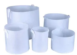 Environment Reusable White Round Nonwoven SoftSided Highly Grow Fabric Pots Plant Bag Aeration Container Garden With Handles Lar2100115