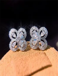 Helt nya klassiska smycken örhänge 925 Sterling Silver Deluxe Pear Cut White Topaz Cz Diamond Populära kvinnor Bröllopsstudörning 2156871