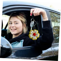 Anelli chiave Fiore 2 11 Carattere color colorf del portachiavi con chiavi da polso per borse Girls Girls Keyring Adattante accessorio per buste OTPVU