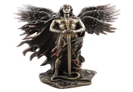 Bronzato Seraphim Sixwing Guardian Angel con spada e serpente grande statua statue statue decorazioni per la casa 2112293775431