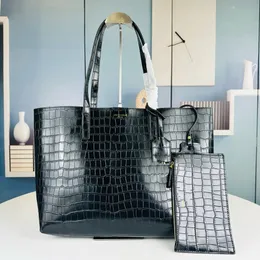 Duża pojemność torba na zakupy dla kobiet torba na ramię luksus torebka krokodyl nadruk torebka logo logo mody crossbody mamusia torba podróżna skórzana plecak