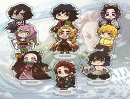 9pcs/lotto anime demone kimetsu no yaiba figure attribing sta kamado tanjirou modell tavola di raccolta di oggetti di scena per amici AA2203182667337