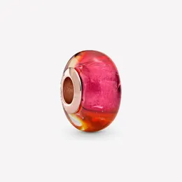 100 ٪ 925 Sterling Silver Fliting Sunset Murano Glass Charm تناسب أصلي سوار السحر الأوروبي إكسسوارات مجوهرات الأزياء 240W