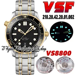 2022 VSF V4 Diver 300m Mens orologio 210 20 42 20 01 002 8800 Custodia in acciaio in ceramica a quadrante nero meccanico automatico automatico SS Braccia inossidabile 274M