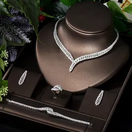 Классическая прямоугольная кубическая циркония свадебное ожерелье и набор серьги Dubai Nigeria CZ Свадебные украшения набор 240510