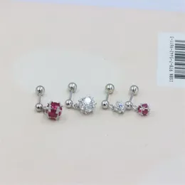 Stud Küpe Zfsilver Sterling 925 Silve Kolye Zirkon Beyaz Kırmızı Flash Vidalı Top Küpe Kadınlar Cazibesi Takı Aksesuarları Hediye