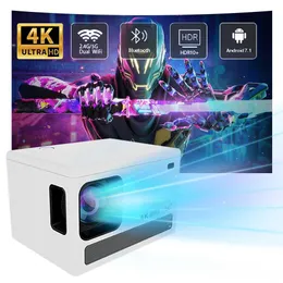 Projetores E450 Projetor Inteligente LED HighDefinition Projector 4K 4000 Lumens Wi -Fi Bluetooth AutoFocus Focus Android Home Theater Projector portátil J240