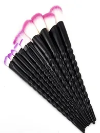 30set Spiral Colorful Pro Makeup Brushes Set Contour Powder Eyeshadow Lip Blush Foundation Powder Kabuki Fan Brush 10pcset G10043954037