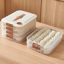 Köksarrangör Dumpling Box Food Storage Container Kylskåp Håll färsk flerskikt Transparent 240510