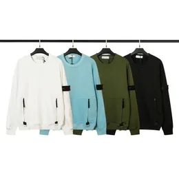 Designer Sweatshirt Stone Pullover Island Sweatshirts Zipper Pockets Terry Fabric Fashion Tide Brand Crew Neck Sweater långärmad hoodie