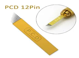 200pcs Laminas Tebori Micro Agulhas PCD 12 14 Pin 12U 14U 18U TOBORI Dövme Kalemi için Sert Mikroblading Kalıcı Makup iğneleri PERC9008609