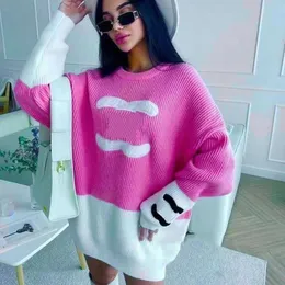 24SS NEW Women's Sweater Fashion Long Sleeve Top High End Loose Pullover Top Designer Big Two C Brand Sweater Women's 4 Colors Thin Knit Sweater