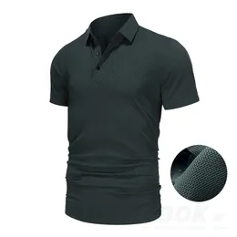 Upp till eurstorlekar Tall Man Brand Topquality Herr Golf Shirt Lopup Hollow Shortsleeved Polo Summerice Silk Breattable Tee 240429