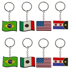 Andra tecknadstillbehör National Flag KeyChain för taggar Goodie Bag Stopper Julklappar Key Chain Ring Gift Fans Rings Keyring Su Otyss