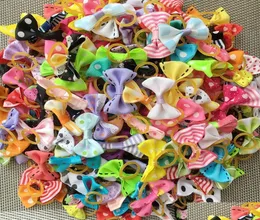 Dog Apparel 100PcsLot Pet Hair Bows Topknot Mix Rubber Bands Grooming Products Colors Varies Bows326E Drop Delivery Home Garden S3208610
