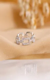 Decorated Korean Light Luxury Niche Chain Ring Inlaid with Zircon Plain Ringgirls Fashionable and Simple 2NWS9805556