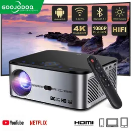 Проекторы Goojodoq Full HD 1080p Проектор 4K 8K 700ANSI 15500LUMENS ANDROID WIFI LED Video Movie Projector Led Home Theatre Beam J240509