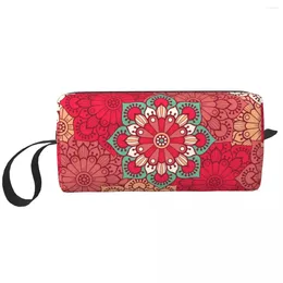 Bolsas de armazenamento Mandala Flower Deanfun Bolsa de maquiagem colorida Mulheres viagens Organizador de cosméticos Higênios fofos