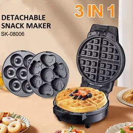 3 In 1 Electric Waffles Maker Bubble Egg Cake Oven Breakfast Love Heart Shaped Waffle Cooking Appliance 220V EUUS Plug 240509