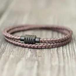 Braccialetti di fascino Bracciale da uomo Noter Mens con corda a chiglia in acciaio inossidabile Magentico Filaio a doppio strato Gift Reglet per lui braclotto per lui Herren Y240510