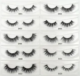 ciglia con ciglia Voso 3D Vero ciglia in visiera fatta a mano False Natural False Lashes Makeup Packing Dseries 11 Styles8993483