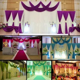 Lotto da 3 pezzi di vendita a caldo 1 pcs 4 3m 2pcs 2 2m Silk Ice Wedding Drape Tenda pieghettata decorazioni per tende a fondo.