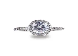 Women Gift Jewelry Real 925 Sterling Silver CZ Diamantringe für klassische Eleganzring Original Box Set5625081