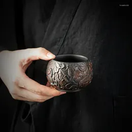 Xícaras de chá xícara mestre copo de mão de alta de ponta de gente pretada de ponta de cerâmica roxa cerâmica