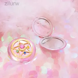 Kompaktowe lustra przenośna kryształowa gwiazda makijażu lustro anime lustro składane podwójne lustro espejo luster