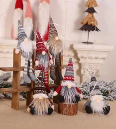 Ornamento de Natal malha de luxuoso boneca gnomo árvore de Natal Pingente pendente de férias decoração de presente de árvore de árvores 6styles rra3724060867
