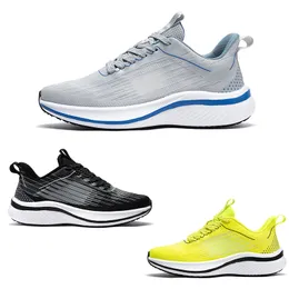 Männer Frauen Running Schuhe Komfort Schnüre-up-Kleidung-resistente Anti-Rutsch flach weiche massive graue schwarze gelbe Schuhe Herren Trainer Sport Sneaker