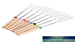 Camping Campfire Corn Dog Telescoping Barbecue Arromting Fork Sticks Skewers BBQ Forks Random Color SN11664504049