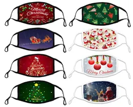 DHL Christmas Mask Cotton Cotton Ear corda adulta máscara de pano de pano respirável Designers de processamento de padrões personalizáveis 7679187