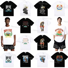 Sommerkleidung Rhude Shirt Männer tolle grafische Tee -Shirt Tiger Grafik T -Shirt Festival Casual T Shirt Chart Maglietta Übergroße T -Shirt Men Kleidung