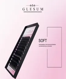 Glesum Super Soft Mixed ellipse Extension Lashes 12 Lines Black Matte Cashmere Flat Lashes Shaped Salon Make Up Eyelash9266036