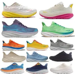 2024 Clifton 9 Mens Woman Runner Shoes Trainer Sneaker Hok Hola One Cliftons 9S Run Triple White Black Free People Dusk Pink Twilight Size 5 - 12
