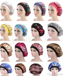 Laser Beret Elastic Wide Side Sleep Turban Hat Silky Shower Cap Hair Care Perm Cap for Woman Head Wrap Hair Accessories DA2058379870