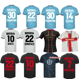 23 24 Bayer 04 Leverkusen Soccer Jerseys Wirtz Boniface Hincapie Hofmann Tapsoba Schick Palacios Frippong Grimaldo 2023 2024 Home Away Away