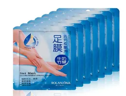 Rolanjona Milk Bamboo Vinegar Feet Mask Peeling Exfoliating Dead Skin Remove Professional Feet sox Mask Foot Care9783145