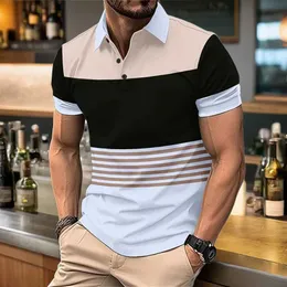 Polos masculinos isentos de postagem de alta qualidade vendendo camisa de verão camisa colorida pólo slve button-down camiseta y240510mhan