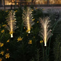 Wogoon Garden Lights, 4 Pack Outdoor -Schilffaser, wasserdichte LED im Freien, Dekoration Solarleuchten für den Patio -Terrassenhof (warmes Weiß)