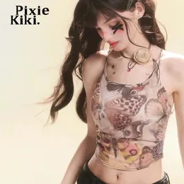 Pixiekiki Ed Tanks Tops Y2K Vintage Camisole Coquette 2000 -х