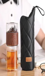 OneIsall Tea Water Bottle Bottle Dravel Druckware Portable Double стеновая стеклянная чай -чай -инфузор Tumbler из нержавеющей стали фильтры чайный фильтр H6378366