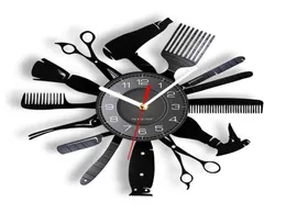 أدوات تصفيف الشعر لون تغيير الجدار الخفيف على مدار الساعة صالون حلاقة متجر ديكور ساعة معاصرة هدية لتصفيف الشعر 2110275754638