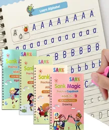 4 libri Pen Pen Magic Book Wiping Children039s Kids Writing Sticker Pratica del copia del copia per calligrafia Montessor4442910