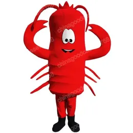 Performance Red Shrimp Maskottchen Kostüm Top -Qualität Weihnachten Halloween Fancy Party Kleid Cartoon -Outfit Anzug Carnival Unisex Outfit